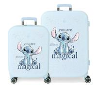 Joumma Disney Stitch You Are Magical Koffer-Set, Blau, 48 x 70 x 28 cm, starr, ABS, TSA-Verschluss 116L, 7,54 kg, 4 Doppelrollen, Handgepäck, blau, Koffer Set