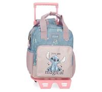Disney Joumma Bags Stitch You Are Magical Rucksäcke, Schultaschen, Kinderrucksäcke, inklusive dekorativem Bommel, Verschiedene Fächer, blau, Rucksack 28 + Trolley