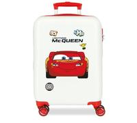 Disney Joumma Cars McQueen Rotes Kabinenkoffer, weiß, 38x55x20 cm, starres 2 kg -Seitenkombinationsschloss, ABS 2 kg 35L, Handgepäck