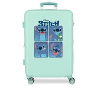 Joumma Disney Adorable Stitch Koffer mittel blau 46 x 65 x 23 cm starr 3 kg Seitenkombinationsverschluss ABS 3 kg 56 LExspannbar, blau, Talla única, Mittelgroßer Koffer