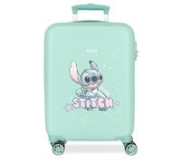 Disney Joumma Lovely Stitch Kinderkoffer, Kabinenkoffer, blau, weiß, Harter ABS-Kunststoff, seitlicher Kombinationsverschluss, 4 Räder, Handgepäck, türkis, Talla única, Kabinenkoffer