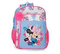Disney Joumma Minnie Flowers Hellblau anpassungsfähiger Auto- und Schulrucksack 30x40x13 cm Polyester 15.6L