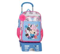 Disney Joumma Minnie Flowers Schulrucksack mit hellblauem Auto 30x40x13 cm Polyester 15.6L