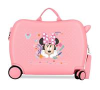 Joumma Disney Minnie Happy to Be Me Kinderkoffer, Rosa, 50 x 38 x 20 cm, starr, ABS, seitlicher Kombinationsverschluss, 34 l, 2,1 kg, 2 Räder