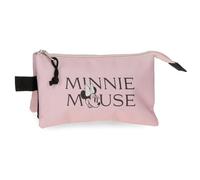Disney Joumma Minnie Heads Federmäppchen, 3-teilig, Rosa, 22 x 12 x 5 cm, Polyester, 1,32 l, Rosa, Talla única, Dreifachmäppchen