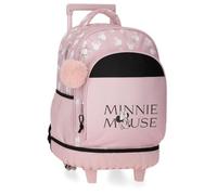 Disney Joumma Minnie Heads Rucksack, kompakt, 2 Räder, Rosa, 33 x 44 x 21 cm, Polyester, 30,24 l, Rosa, Talla única, Kompakter Rucksack mit 2 Rädern