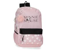 Disney Joumma Minnie Heads Rucksack mit Doppelfach, anpassbar an Trolley, 39,6 cm, Rosa, 31 x 44 x 15 cm, Polyester, 24,68 l, Rosa, Talla única, Anpassbarer Rucksack