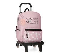 Disney Joumma Minnie Heads Schulrucksack mit Trolley, Rosa, 30 x 38 x 12 cm, Polyester, 13,68 l, Rosa, Talla única, Schulrucksack mit Trolley