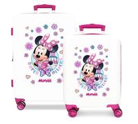Joumma Disney Minnie-Koffer-Set, Weiß, 55/65 cm, starr, 6 kg, seitlicher Kombinationsverschluss, ABS, 6 kg, 91 l, Handgepäck, weiß, Talla única, Koffer-Set