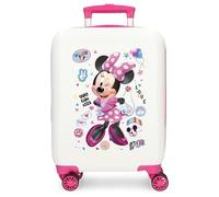 Disney Joumma Minnie Party Kabinenkoffer, weiß, Kinderkoffer, Harter ABS-Kunststoff, seitlicher Kombinationsverschluss, 28,4 l, 2 kg, 4 Doppelräder, Handgepäck, Party, Koffer 50