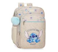 Disney Joumma Stitch Cuddle Me Happy Schulrucksack, Beige, 30 x 38 x 12 cm, Polyester, Beige, Talla única, Schulrucksack