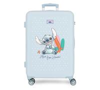 Disney Joumma Stitch from Hawaii Mittelgroßer Koffer, blau, 46x65x23 cm, starres 3 kg -Seitenkombinationsschloss, ABS 3 kg 56L