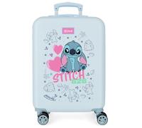 Joumma Disney Stitch Hearts Kabinenkoffer, blau, 38 x 55 x 20 cm, starr, ABS, seitlicher Kombinationsverschluss, 35 l, 2 kg, Handgepäck