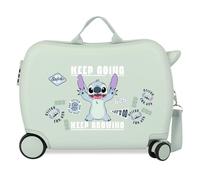 Joumma Disney Stitch Keep Going Kinderkoffer, Grün, 50 x 38 x 20 cm, starr, 2,05 kg, ABS, 2,05 kg, 34 l, Handgepäck