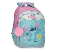 Disney Joumma Stitch Little Destruction Schulrucksack mit zwei Fächern 15.6 "Zoll Türkisgrün 28x42x14 cm PVC 16.46L