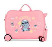 Joumma Disney Stitch You & Me Kinderkoffer, Rosa, 50 x 38 x 20 cm, starr, ABS, seitlicher Kombinationsverschluss, 34 l, 2,1 kg, 2 Räder