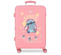 Disney Joumma Stitch You & Me mittelgroßer Koffer, 46 x 65 x 23 cm, starres ABS-Seitenkombinationsschloss 56L 3.1kg, 4 Doppelräder, Rosa