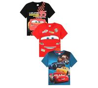 Disney Jungen Cars Kinder-T-Shirts, 3er-Pack, Multipack, mehrfarbig, 5-6 Jahre