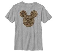 Disney Jungen Classic Mickey Cheetah Mouse T-Shirt, Athletic Heather, XS