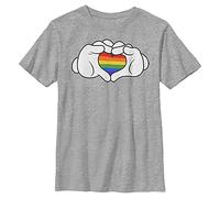 Disney Jungen Classic Mickey Rainbow Love T-Shirt, Athletic Heather, XS