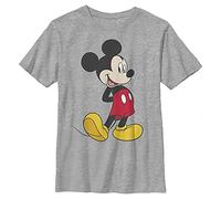 Disney Jungen Classic Mickey Traditional Mickey T-Shirt, Athletic Heather, XS