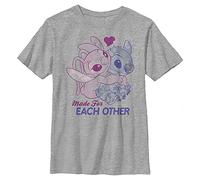 Disney Jungen Lilo & Stitch Stitch Angel Together T-Shirt, Athletic Heather, XS