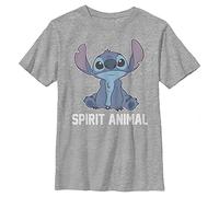 Disney Jungen Lilo & Stitch Stitch Spirit Animal V2 T-Shirt, Athletic Heather, XS