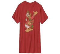 Disney Jungen Mickey Classic Duck Carols T-Shirt, Rot, XS
