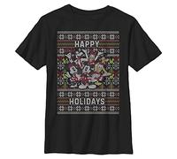 Disney Jungen Mickey Classic Mickey Six Sweater T-Shirt, Schwarz, XS