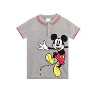 Disney Jungen Mickey Mouse Polohemd Kurzärmeliges Stricktop für Kinder Grau 122