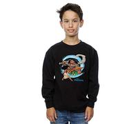 Disney Jungen Moana and Maui Wave Sweatshirt Schwarz 5-6 Years