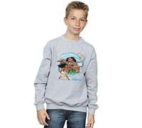 Disney Jungen Moana and Maui Wave Sweatshirt Sport Grau 5-6 Years
