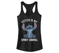 Disney Junior's Lilo & Stitch Stitch Spirital Animal Slim Fit, Scoop Hem Racerback Tank, Black, Small