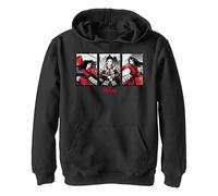 Disney Kids Mulan Floral Boxed Youth Pullover Hoodie, Black, Medium