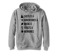 Disney Kids Princesses Just Things Youth Pullover Hoodie, Athletic Heather, Small