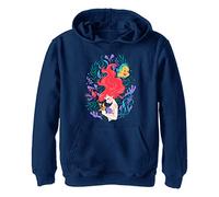 Disney Kids Princesses Leafy Ariel Youth Pullover Hoodie, Navy Blue Heather, X-Large