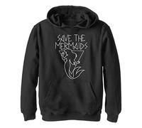 Disney Kids Princesses Save The Mermaids Youth Pullover Hoodie, Black, Large