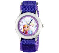 Disney Kids' W001228 Frozen ELSA & Anna Analoguhr mit Nylonarmband, Hellviolett