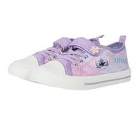 Disney Kinder Mädchen Stitch Low Top PU-Turnschuhe offiziell lizenzierte Charakter-Sneaker Schuhe mit Klettverschluss und exklusivem Blumendesign von A2Z 4 Kinder Schuhgröße 42-1 UK, violett, 31 EU