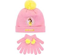 Disney Kinder Wintermütze und Handschuhe Set Belle Rosa One Size