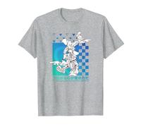 Disney Kingdom Hearts Sora Donald Goofy Kanji Checkerboard T-Shirt, Herren, Grau Meliert, 5XL