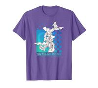 Disney Kingdom Hearts Sora Donald Goofy Kanji Checkerboard T-Shirt, Herren, Heidekrautlila, XXL