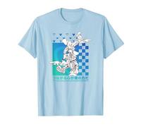 Disney Kingdom Hearts Sora Donald Goofy Kanji Checkerboard T-Shirt, Herren, Himmelblau, S
