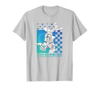 Disney Kingdom Hearts Sora Donald Goofy Kanji Checkerboard T-Shirt, Herren, Silber, XXL