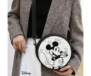 Disney Klassisch Micky Maus Runde Umhängetasche, multifunktionaler kleiner runder Rucksack geeignet für Casual Reisen, Einkaufen, leichter und strapaz