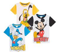 Disney Klassische T-Shirts für Kinder, 3er-Pack, Mickey Mouse Goofy Donald Dress Up Top Mädchen Jungen Baumwolle Sommer-T-Shirts, multi, 2-3 Jahre