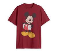 Disney Klassisches Mickey Mouse Herren-T-Shirt, volle Größe, Grafik, kurzärmelig, Cardinal, Klein