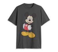 Disney Klassisches Mickey Mouse Herren-T-Shirt, volle Größe, Grafik, kurzärmelig, Dunkelgrau, L