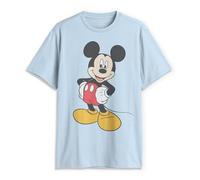 Disney Klassisches Mickey Mouse Herren-T-Shirt, volle Größe, Grafik, kurzärmelig, Hell, blau, L