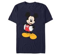 Disney Klassisches Mickey Mouse Herren-T-Shirt, volle Größe, Grafik, kurzärmelig, Marineblau, Mittel